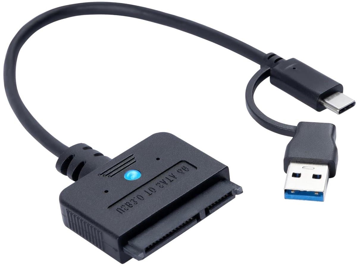SATA naar USB adapter - Externe converter - Opslag uitbreiden - 2-in-1 USB A/C - 25 inch - Zwart — afbeelding 1