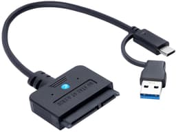 SATA naar USB adapter - Externe converter - Opslag uitbreiden - 2-in-1 USB A/C - 25 inch - Zwart — thumbnail 1