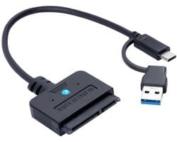 SATA naar USB adapter - Externe converter - Opslag uitbreiden - 2-in-1 USB A/C - 25 inch - Zwart