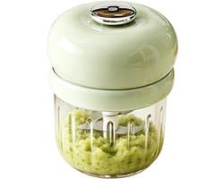 Elektrische Knoflookhakker - Keukenmachine Groentesnijder - Snel Ingrediënten Snijden - Kindvriendelijke Puree - 12 x 12 x 12 cm - Groen