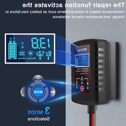 Intelligente Acculader voor 6V en 12V Loodzuur Batterijen - Geschikt voor Grasmaaiers, Motorfietsen en Auto's, EU Stekker — thumbnail 5