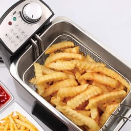 Elektrische Friteuse - Friteuse met mand - Thuis Frituren - Verstelbare Temperatuur - 3 Liter - Rood — thumbnail 2
