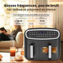 Heteluchtfriteuse XXL Dual Zone 10L (6L+4L) – 2800W, Airfryer met 12 programma’s, LED-display, voorverwarmfunctie & kijkvenster – veelzijdig en efficiënt — thumbnail 5