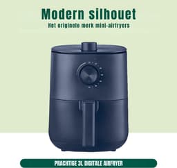 RUX® Mini airfryer - Airfryer - Airfryer klein - Blauw - 23cm x 29cm x 30cm; 3.15 kg — thumbnail 3