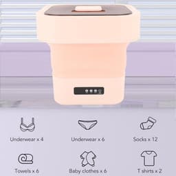 Mini Wasmachine 10 Liter met Automatische Spin Functie en Grote Capaciteit - Opvouwbare Mini Wasmachine voor EU Stopcontact — thumbnail 6