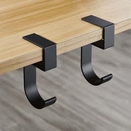 4PCS Kantoor Computer Bureau Aluminium Haak Klem op Bureau Hoofdtelefoon Houder - Rugzak Haak - Voorzien van een handige plek om Headset op te hangen (voor 2cm dikte) - Zwart — thumbnail 4