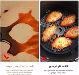 Bakingpapier voor Airfryer - 100 Stuks, 16x16 cm, BPA-vrij, Waterdicht en Vetvrij, Ideaal voor Bakken en Koken — thumbnail 2