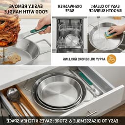 Roestvrijstalen kebab standaard voor thuisgebruik, verticale spitsen, grillen van vlees, vis en groenten, perfect voor döner en worstjes — thumbnail 5