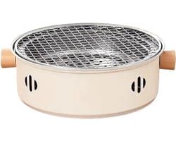Mini draagbare barbecue, opvouwbare vuurkorf barbecue, multifunctionele barbecue voor thuis en op de camping, houtskoolvuurkorf barbecue voor buiten (wit)