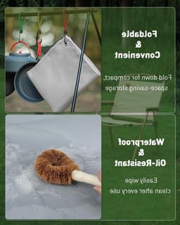 Grote vuurvaste grillmat van 54" x 54" voor barbecue, vuurkorf en buitenkeuken, waterdichte bescherming voor tuinen, terrassen en decks — thumbnail 4