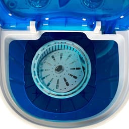 Florixa® Camping Wasmachine - Mini Wasmachine - Wasmachines - Capaciteit van Kleding 3 kg - Laag Water- en Energieverbruik - Wit/Blauw - 36cm x 37cm x 53cm — thumbnail 5