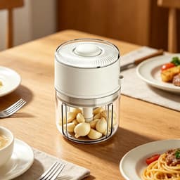 Elektrische knoflookhakselaar - Mini keukenmachine - Snel ingrediënten hakken - Oplaadbaar draadloos ontwerp - 350 ml inhoud - Wit — thumbnail 4