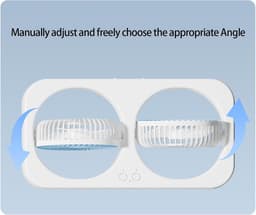 Dubbele Hoofd Ventilator - Draagbare Circulator - Persoonlijke Koeling - Hangend of Tafel Gebruik - 30.9W x 20.2H cm - Blauw — thumbnail 5
