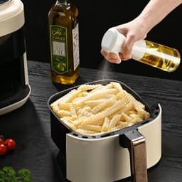Plastic oliespuitfles - Olijfoliespuit - Spuitfles - Spuitfles met drukknop - Sproeier - Spuitfles - Keukenhulpmiddel - Nauwkeurige oliedosering - 200 ml - Geschikt voor keuken, airfryer, salade, barbecue - Wit — thumbnail 3