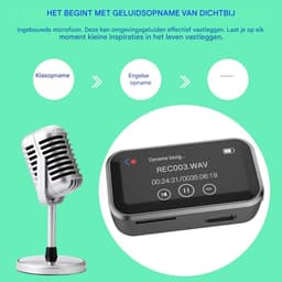 longziming -Draagbare Mp3-speler - Digitale Audiosspeler - Draagbare Mediaspeler - 1,47 Inch Volledig Aanraakbaar Scherm - Bluetooth 5.3 - ABS Kunststof - Ideaal Voor Onderweg En Opnames - 1 Stuk — thumbnail 3