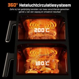 Saikefy Airfryer XXL - 11 Liter - Gestapelde Lades - 11 Programma's - Airfryer met Intelligent Touchbediening - Heteluchtfriteuse - Inclusief 4 handige accessoires — thumbnail 5
