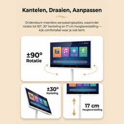 32 Inch Draagbaar Smart TV Display — Draaibaar, Kantelbaar & Verstelbaar | Android 13 & Airplay | WiFi | Ingebouwde Batterij — thumbnail 4