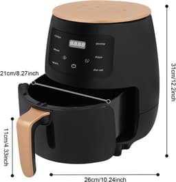 Heteluchtfriteuse - Airfryer XXL - Gezond Koken - XXL Capaciteit - 35 Liter - Zwart Goud — thumbnail 4