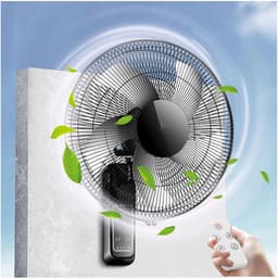 Wandventilator - Muurventilator - Ruimte Koelen - Met Timer Afstandsbediening - 18 inch - Zwart — thumbnail 1