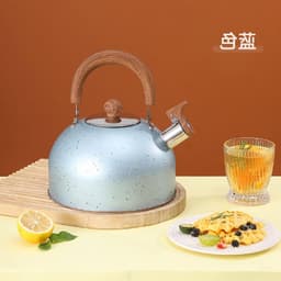 Vintage Fluitketel van RVS, Retro Theepot met Fluitfunctie, Duurzame Waterkoker voor Perfecte Thee en Koffie — thumbnail 2
