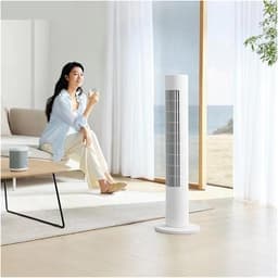 Slimme Torenventilator - Elektrische Ventilator - Comfortabele Luchtstroom - Energiebesparend - 101.4cm Hoog - Wit — thumbnail 2