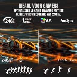 AHD® Gaming Monitor 240hz - Gaming Monitor - Zwart - ‎‎18cm x 71cm x 59cm — thumbnail 4