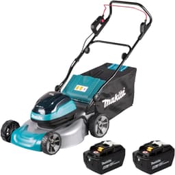 Makita DLM 466 Z accu-grasmaaier 36 V (2x 18 V) 46 cm borstelloos + 2x accu 9,0 Ah – zonder oplader — thumbnail 1