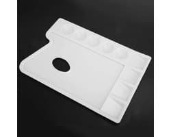 Rectangulaire Palet met 9 Wells en Duimgat voor Waterverf, Acryl en Olieverf - Ideaal voor Kleurenmixen en Schilderprojecten
