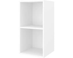 Tv-wandmeubel - Tv-kast Wandmontage - Opbergen Media - 2 Vakken - 37x37x72 cm - Wit