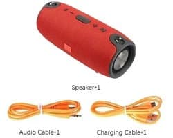 Jessi Store - Speaker - Bluetooth speaker - Draadloze speaker - Muziek box - Waterbestendig - 40W - 3600mAh - 22x10x9cm - Rood