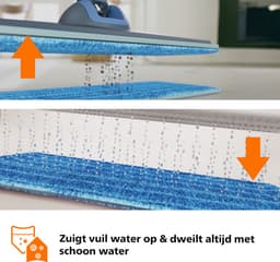 Philips OneUp Elektrische Dweil 3000 series XV3101/01 - Dweilsysteem - Vloerreiniger - Vuil water opzuigen - 1 stand - 50min dweilen - Geen emmer nodig — thumbnail 6