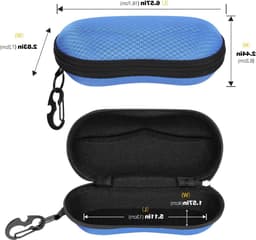 EVA Semi Hard Shell Zonnebril Etui, Unisex Brilhouder met Metalen Hanghaak voor Bescherming en Opslag — thumbnail 4