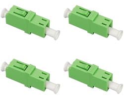 4 Stuks Fiber Optic Adapters voor PC Singlemode, LC APC Female Simplex, Keramische Kern voor Snelle Glasvezelverbindingen en Netwerken