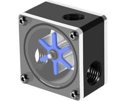 Waterkoeling Flowmeter G1/4, 3-Weg 6-Vleugel Waterstroomsensor voor PC Koelsystemen, Nauwkeurige Stroommeting en Display