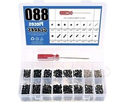 880 Stuks Laptop en Notebook Schroeven Vervangingsset voor Reparatie - Inclusief Phillips Schroevendraaier, Geschikt voor Lenovo, Dell, Toshiba, Sony, Samsung en HP