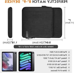 Tabletzak voor 8-9 Inch Tablets met Opbergvakken - Geschikt voor iPad Mini en Galaxy Tab A7 Lite - Zwart en Grijs — thumbnail 5