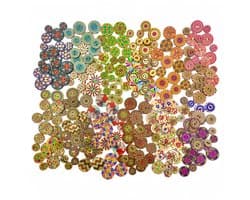 Assortiment van 300 Vintage Ronde Knopen van Hout voor Handwerk, Breien en Naaien - DIY Decoratie in 3 Maten