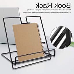 Boekensteun voor kantoor en thuis, ijzeren tafelrek, boekenplank, tablet houder en decoratie — thumbnail 4
