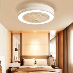 Plafondventilator met Licht - Ventilatorlamp Kroonluchter - Verfrissende Lucht - Onzichtbaar Bladontwerp - 55 cm - Wit — thumbnail 3