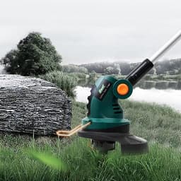 Handgrasmaaier - Tuinmaaier - Kleine gazons onderhouden - Oplaadbaar en draagbaar - Compact formaat - Groen — thumbnail 4