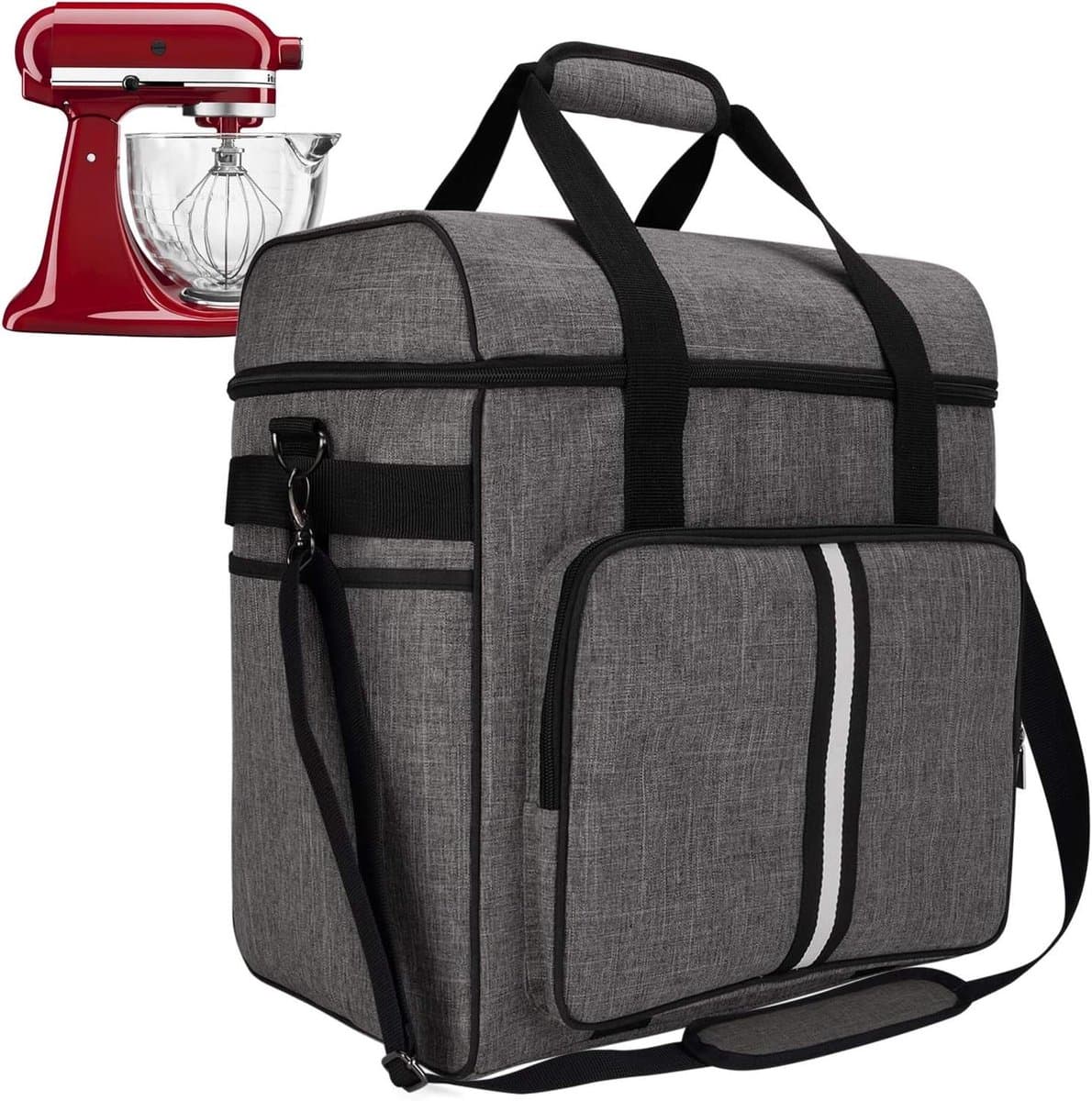 Mixer Opbergtas - Keukenmachine Tas - Keuken Organisatie - Waterafstotend Materiaal - 38 x 27 x 43 cm - Grijs — afbeelding 1