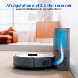 MEDION Robotstofzuiger met afzuigstation en dweilfunctie X22 SW+ (lasernavigatie, 5.000 Pa, 2-in-1, nauwkeurige mapping, no-go zones, meerdere etages, MD 100021) blauw — thumbnail 5