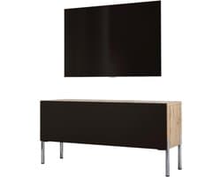 TV-meubel - Mediabureau - Woonkamer - Moderne Stijl - 100x52x32 cm - Wotan Eiken Mat Zwart