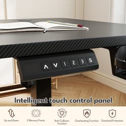Elektrisch Verstelbaar Bureau 120x60 cm - Zit Sta Bureau met Tafelblad - 2-delig Frame - Zwart — thumbnail 4