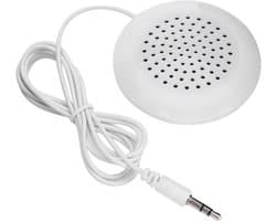 Mini Stereo Luidspreker - Kussen Speaker - Rustig Muziek Luisteren - 3.5mm Aansluiting - 60 mm Diameter - Wit