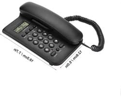 Vaste Telefoon - Wandtelefoon Draadloos - Thuis Bellen - Met Oproep ID - 19.5 x 12.8 cm - Zwart