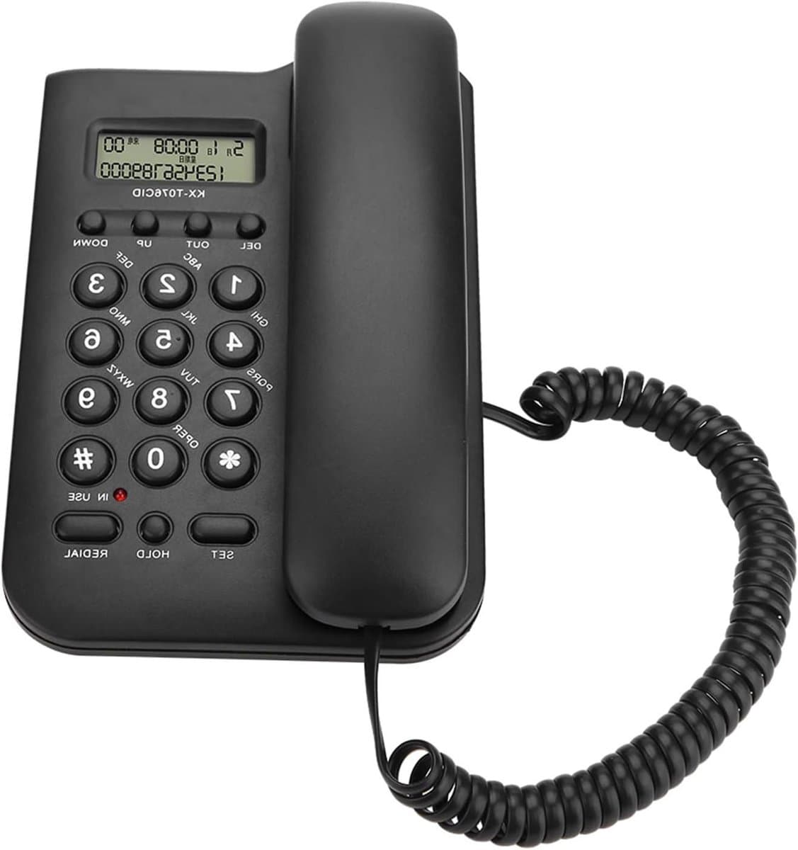Vaste Telefoon - Bedrade Telefoon - Thuis Kantoor Gebruik - FSK DTMF Dual System - 19.5 x 12.8 cm - Zwart — afbeelding 1