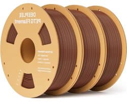 PETG Filament - 3D Printer Draad - Functionele Onderdelen Printen - Maatnauwkeurigheid +/- 002 mm - 3 kg - Bruin