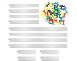 72 Stuks Stained Glass Benodigdheden Layout Blok Systeem met Kleurige Push Pins voor Glas-in-lood Panelen en Creatieve Projecten