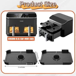 Cosensi - Silicone Splash Guard - Air Fryer Accessoires - Voor optimale luchtcirculatie - 2 stuks - Geschikt voor 8-in-1 Dual Zone Air Fryer XXL 8.... — thumbnail 2